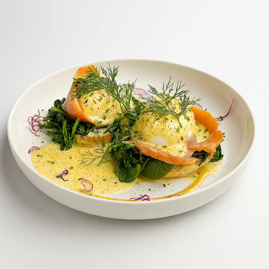 jajka po benedyktyńsku z łososiem